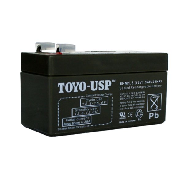 TOYO 12 Volt 1.3 Ah SLA Battery With F1 Terminals